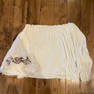 xhilaration off the shoulder bell sleeve top